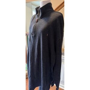 Polo Ralph Lauren Men's 3XLT Charcoal Heather Quarter Zip Pullover Sweater Pony